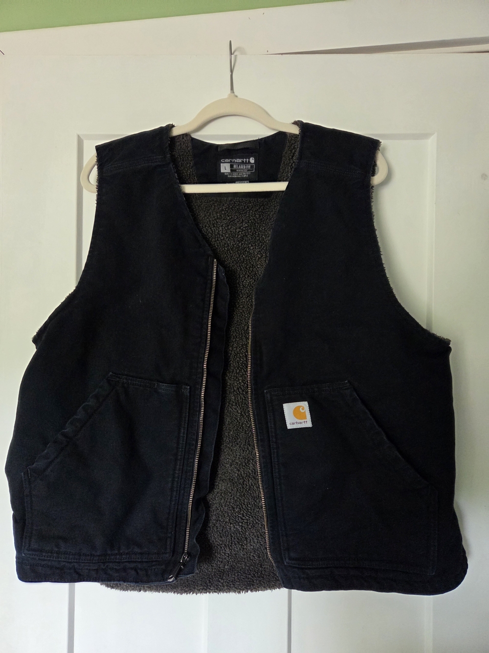Carhartt Black Sherpa-Lined Work Vest